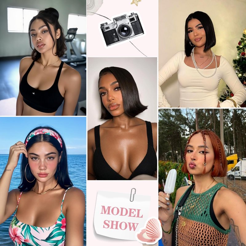 Farblick Bob Wig Human Hair 10 Inch Glueless Wigs Human Hair Pre Plucked Pre Cut 6×4 HD Lace Front Wigs for Women 180% Density Short Straight Wig Ready to Wear
