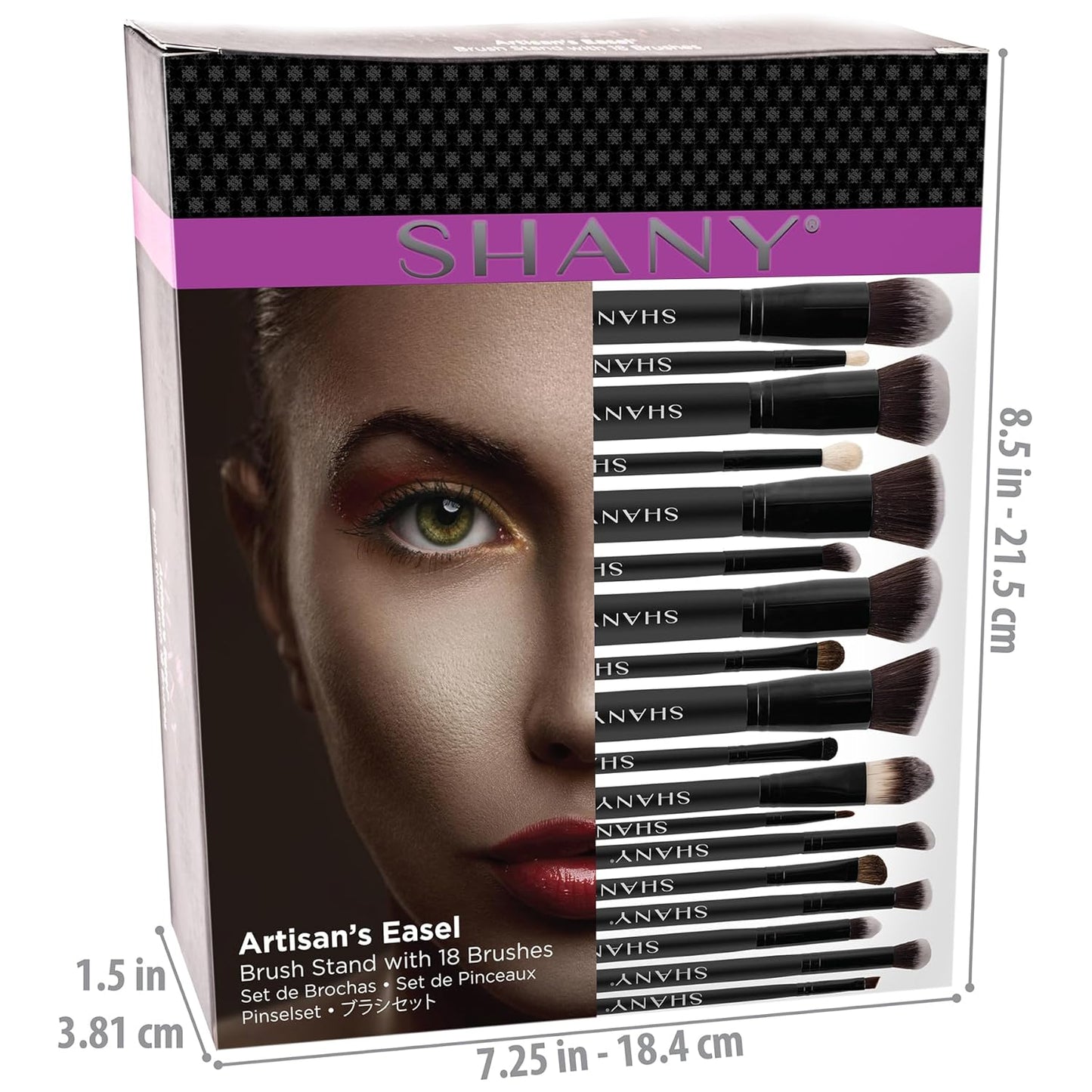 Artisan Kabuki Makeup Brush Set - 18 Pcs Complete Set with Convertible Holder | Premium Quality Brushes