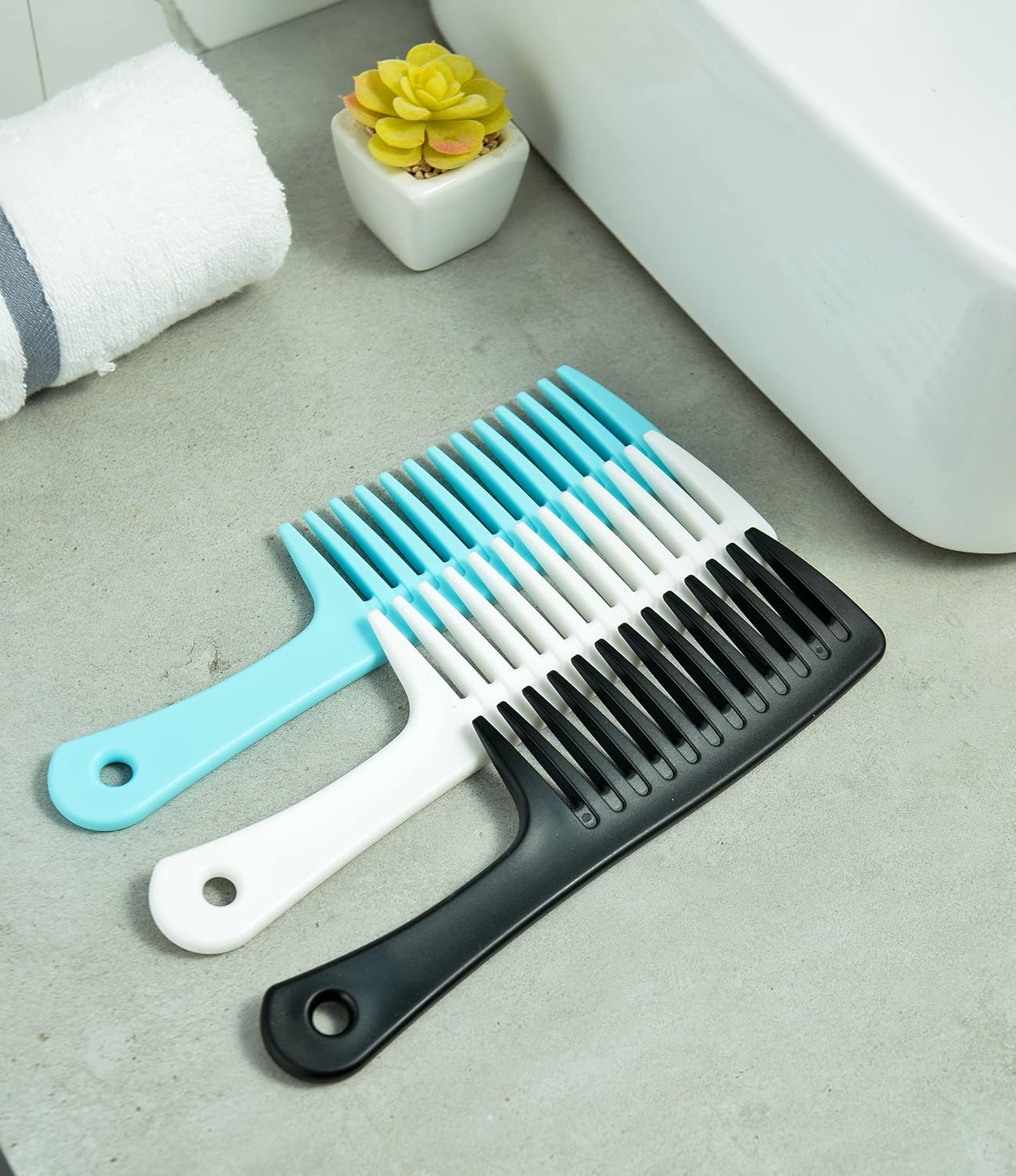 Wide Tooth Comb - Large Detangling Hair Brush for Curly & Long Hair | Durable Styling Tool for Men & Women