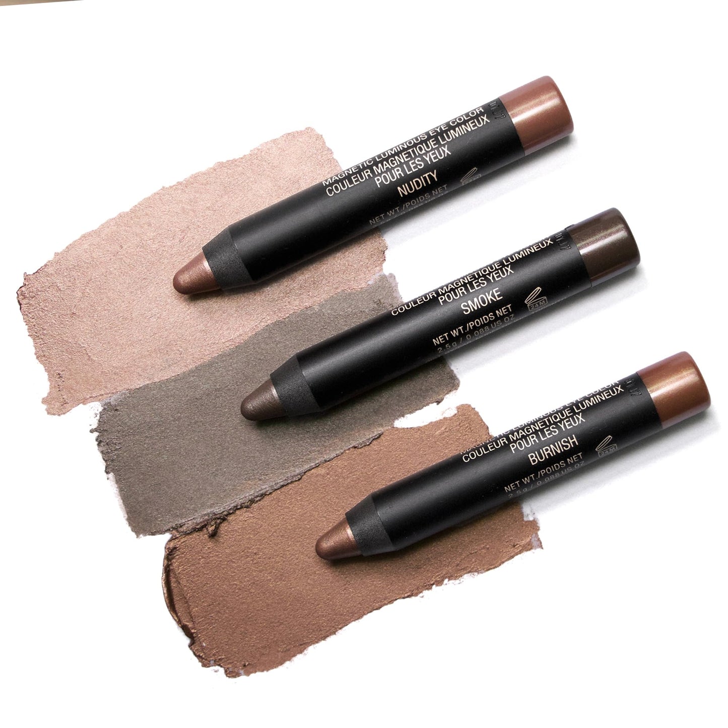 Nudestix Mini Nude Metallic Eye Kit – 3-Piece Cream Eyeshadow Pencil Set in Long-Wear Metallic Nude Shades | Multi-Use Eye Crayons for Shadow, Liner & Primer | Vegan, Travel-Friendly Makeup Set