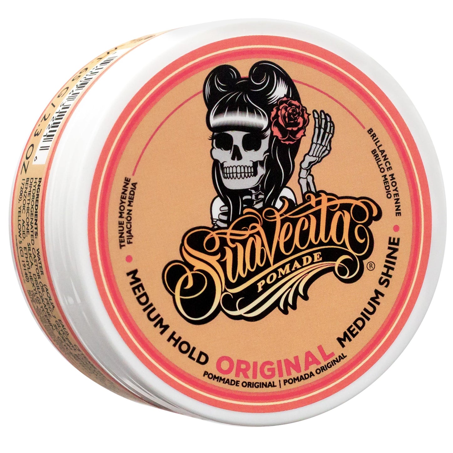Suavecita Pomade for Women 2.3 oz Can - Medium Hold, High Shine, Water Based, Wax Like Flake Free - All Day Hair Free Gel Hairstyles Easy to Wash Off