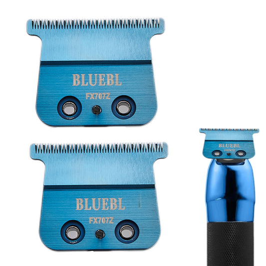 2 Pcs FX707Z DLC 2.0 Replacement Blades Head Compatible with BaByliss PRO Barberology Trimmer Blade,Zero-Gapped Replacement Trimmer Blade Compatible with BaBylissPRO FX787 & FX726 Trimmer(Blue)