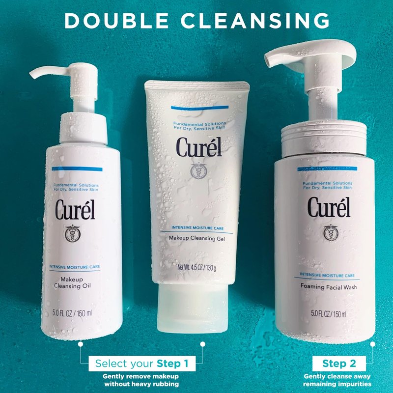 Curel Japanese Skin Care Makeup Cleansing Oil for Face, Oil-Based Makeup Remover for Dry, Sensitive Skin, Fragrance Free Facial Cleansing Oil, 5 Oz