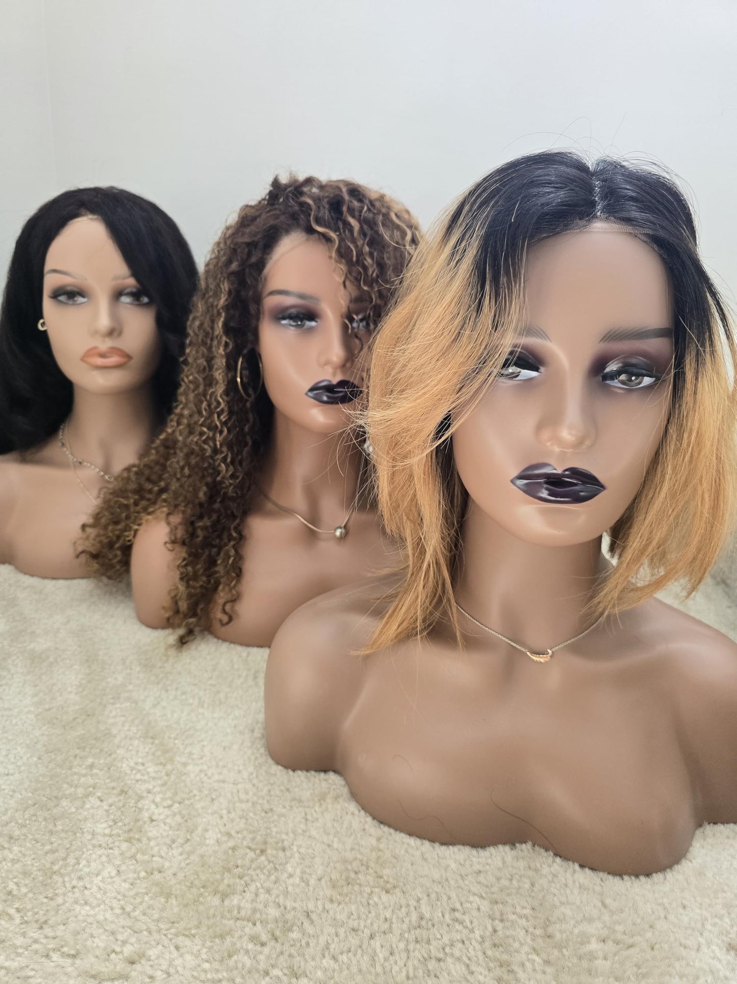 Luxar Beauté Realistic Female Mannequin Head with Shoulder PVC Head Bust Wig Head Stand for Wigs Display & Accessories (Beige)