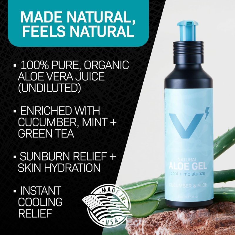 Aloe Vera Gel - 100% Pure Organic Moisturizer for Sunburn Relief | Fast-Absorbing, Fragrance-Free, 30 oz Eco-Friendly Bottle