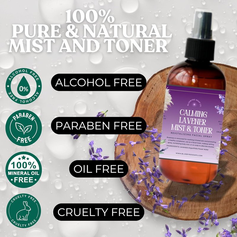 Rose Water Spray - 100% Pure Steam-Distilled Facial Toner | Alcohol-Free Hydrating Mist & Makeup Setter - Anti-Aging, pH-Balancing Natural Skin Care
