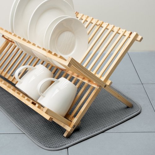 Norpro 18 by 16-Inch Microfiber Dish Drying Mat, Grey (359G), Pack of 1