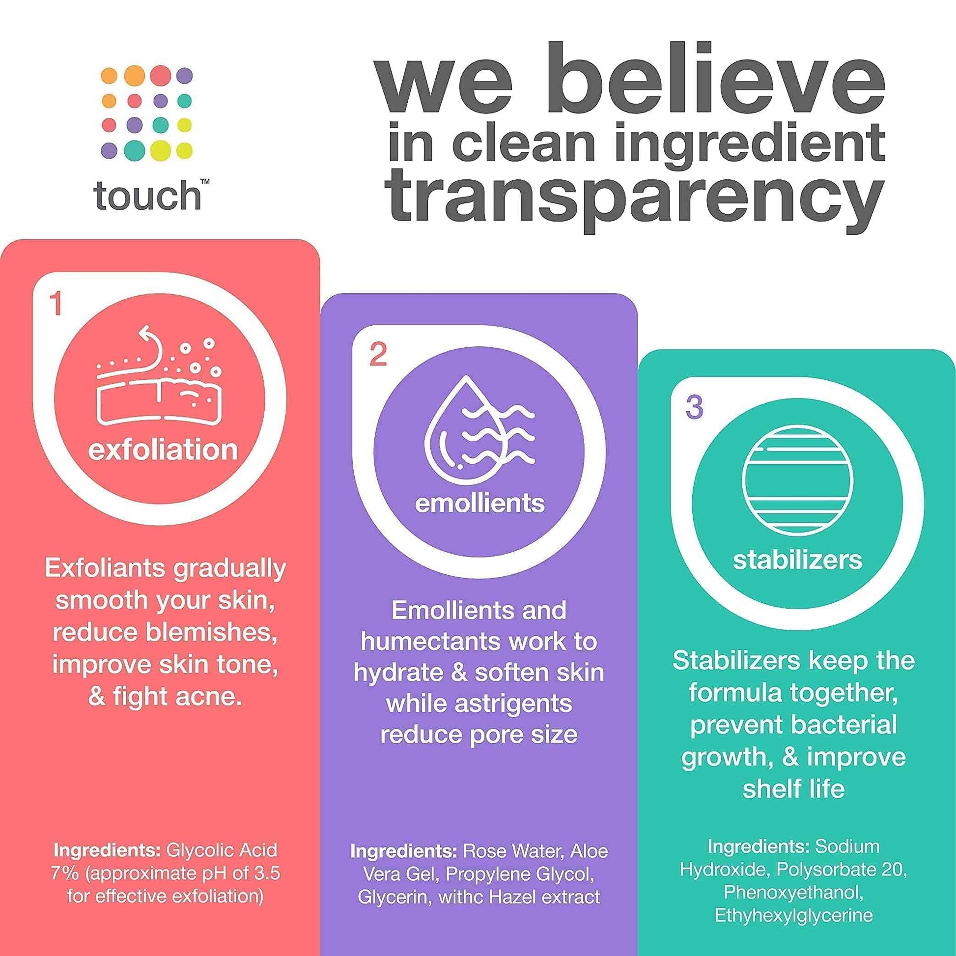 7% Glycolic Acid Toner with Rose Water, Witch Hazel, and Aloe Vera Gel – Alcohol & Oil Free Exfoliating AHA Face Toner – Improves Wrinkles, Dullness, Pores, Skin Tone & Texture, 6 oz.