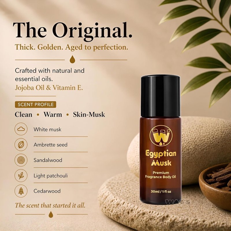 Egyptian Musk Oil - Versatile Roll-On & Glass Bottle Options | 0.33oz - 4oz Sizes