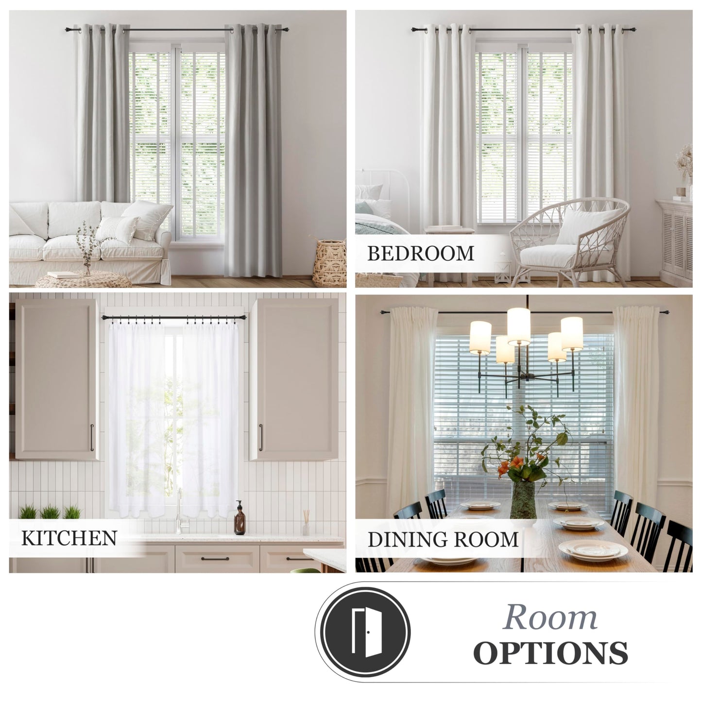 Kenney Chelsea Ball End Window Curtain Rod, Adjustable 48 to 86 Inch Extendable Rod Set, Weathered Brown