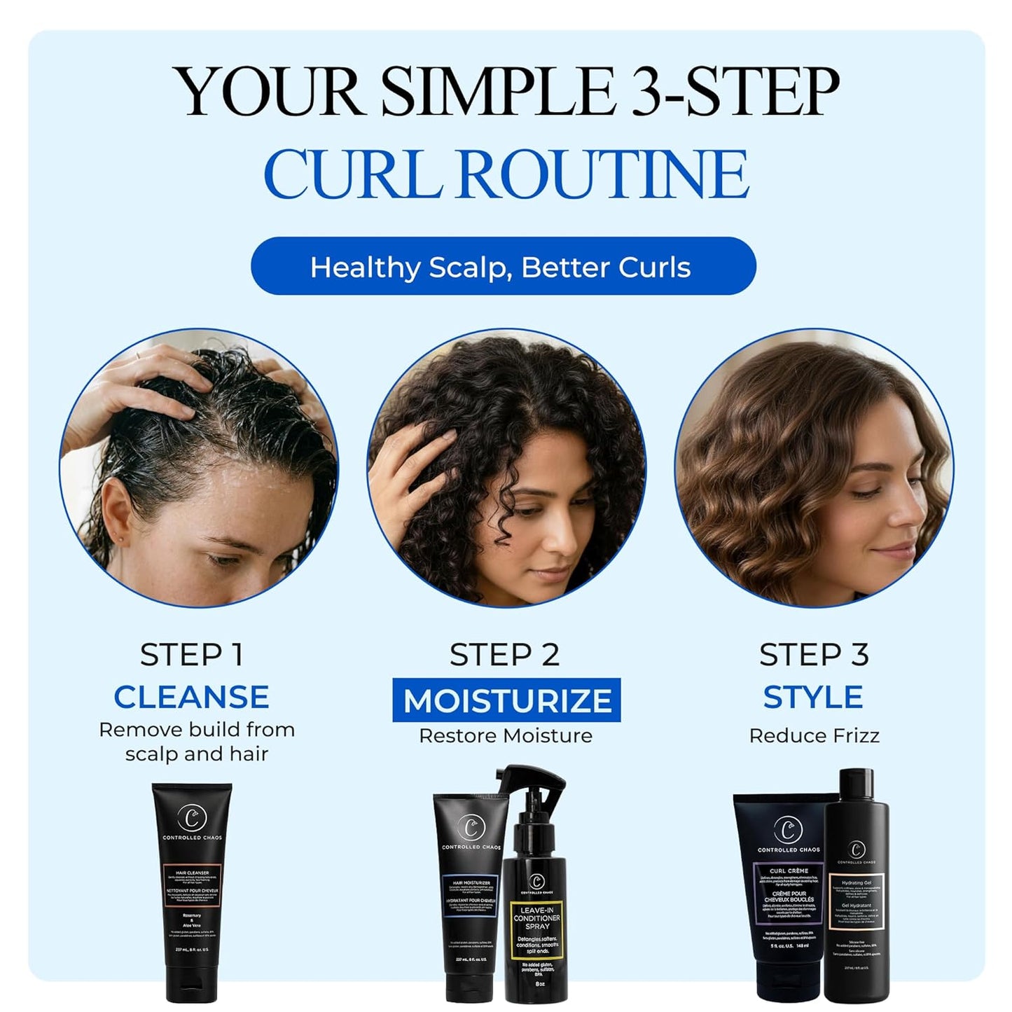 Curly Hair Moisturizer - Paraben & Sulfate Free Leave-In Conditioner for Extra Dry, Coarse Hair | 32 oz