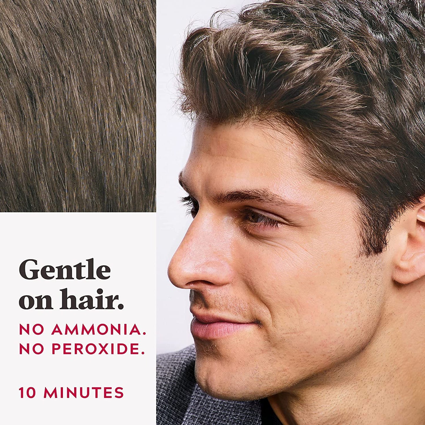 Just For Men Easy Comb-In Color Mens Hair Dye, Easy No Mix Application with Comb Applicator - Medium Brown, A-35, Pack of 3