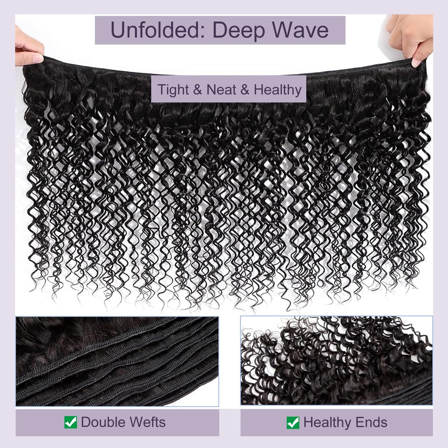 12 Inch Deep Wave Lace Frontal Closure 13x4 Ear to Ear Frontal HD Lace Brazilian Curly Virgin 100% Human Hair For Women Pre Plucked with Baby Hair 150% Density Free Part
