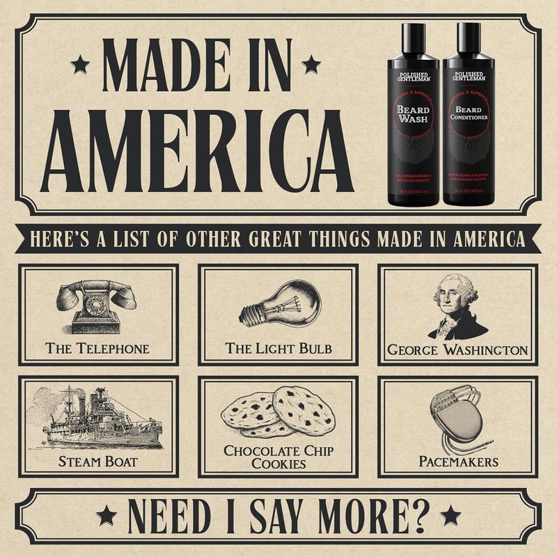 Beard Shampoo and Conditioner Set - Tea Tree Oil Moisturizer & Mustache Softener | Paraben-Free, 16 Oz