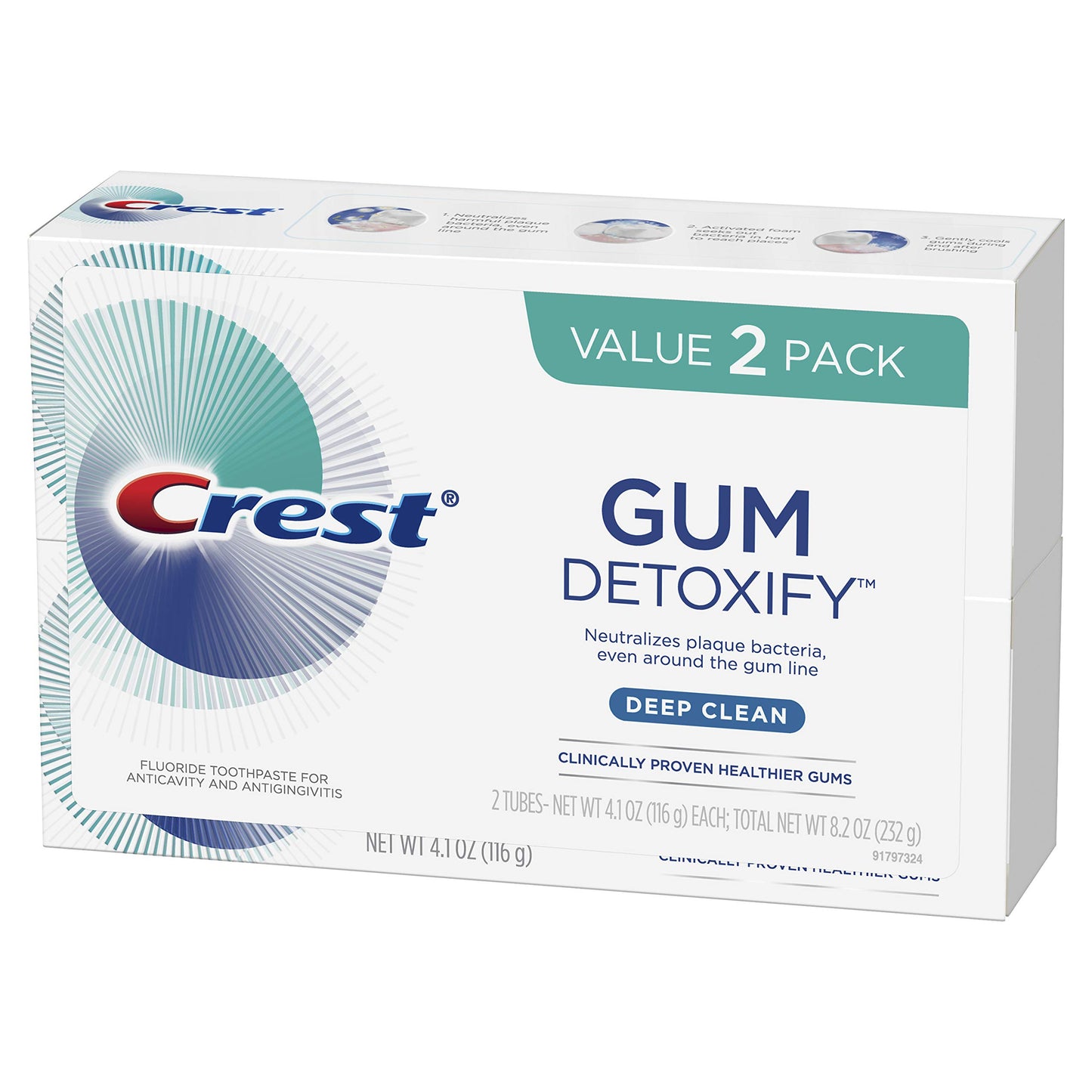 Crest Gum Detoxify Deep Clean Toothpaste, 4.1 oz (Pack of 2)