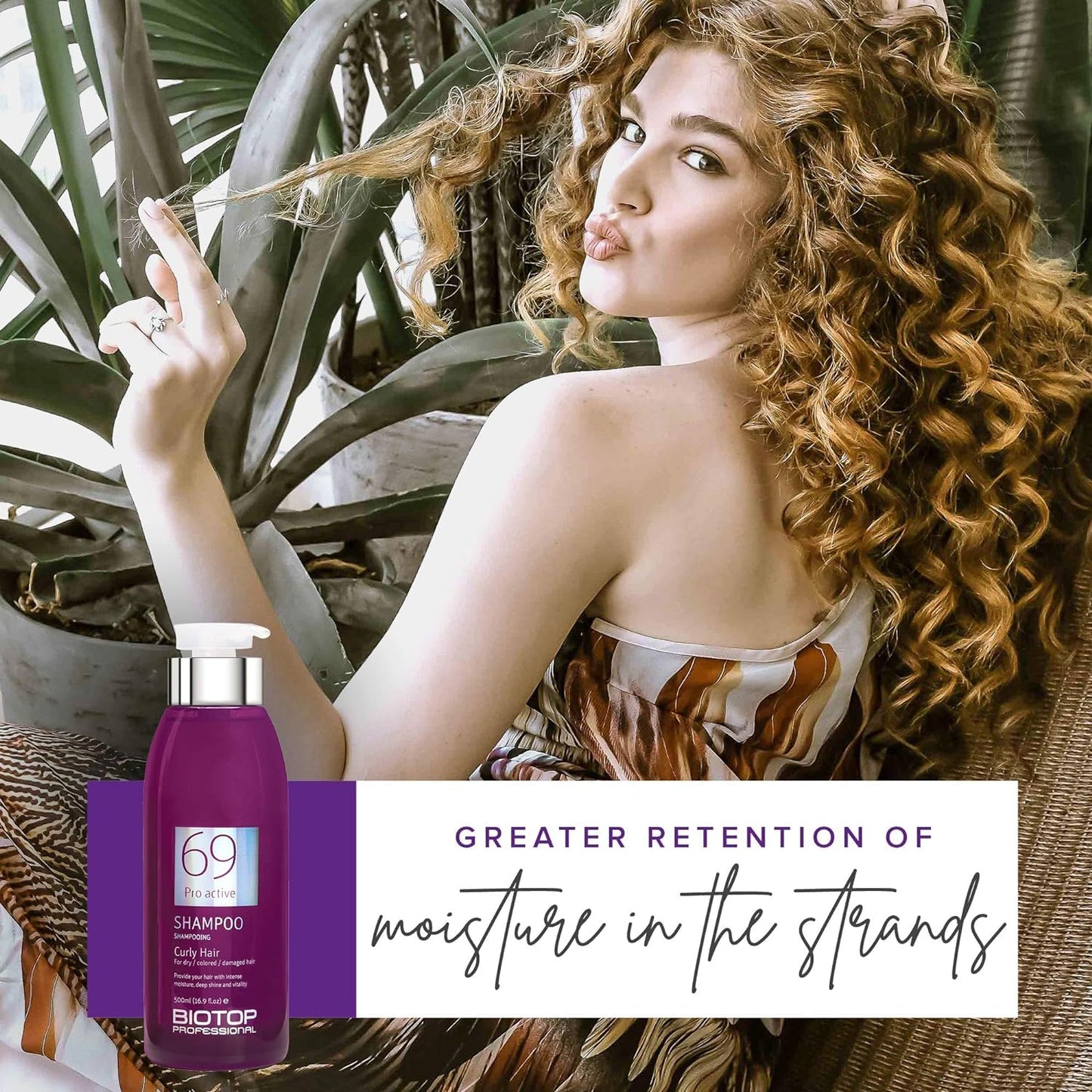Biotop Professional 69 Pro-Active Hair Shampoo - Frizz Control, Curl Defining & Color Safe Shampoo Made with Coconut Oil, Avocado Oil & Almond Oil - Paraben, SLS & Cruelty-Free Hair Care (16.9oz)