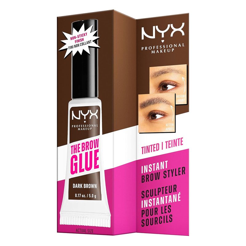 NYX The Brow Glue | Extreme Hold Tinted Eyebrow Gel for Perfectly Shaped Brows - Dark Brown