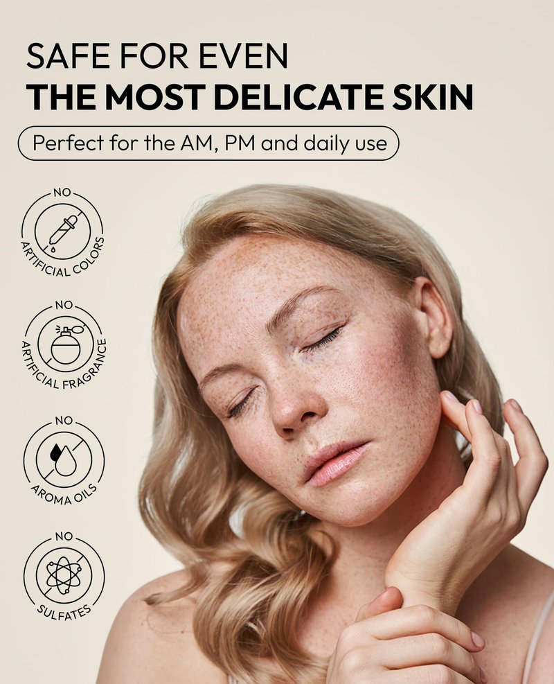 De:maf All Day Glow Creamy Milk Cleanser | Gentle Face Wash for Sensitive Skin, Korean Face Wash & Hydrating Facial Cleanser with Hyaluronic Acid, Ceramides, Panthenol (10.14 fl oz)