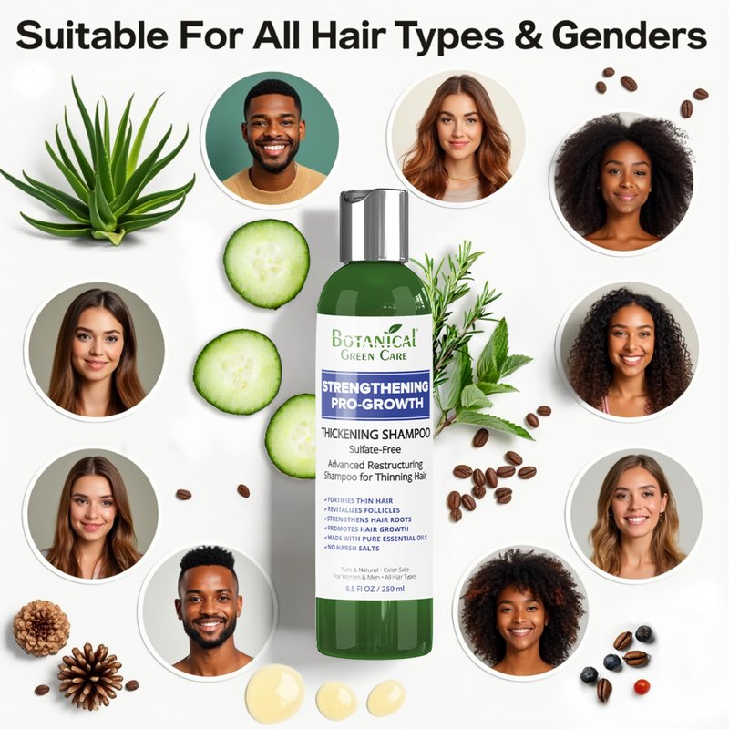 Strengthening & Volumizing Pro-Growth Shampoo Thinning Hair, Made in USA