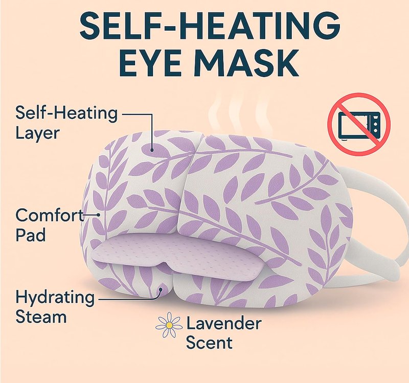 Steam Eye Mask - Lavender Self-Heating Compress for Dry Eyes & Puffiness Relief | 16 Pack