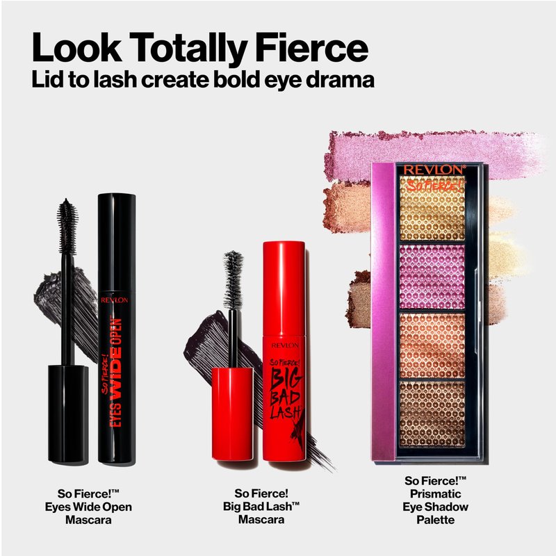 Revlon So Fierce Eyes Wide Open Mascara with Push-up Brush, For Volumizing & High Lifting Eyelashes, Smudge-proof, Flake Resistant, 103 Black Brown, 0.24 fl oz