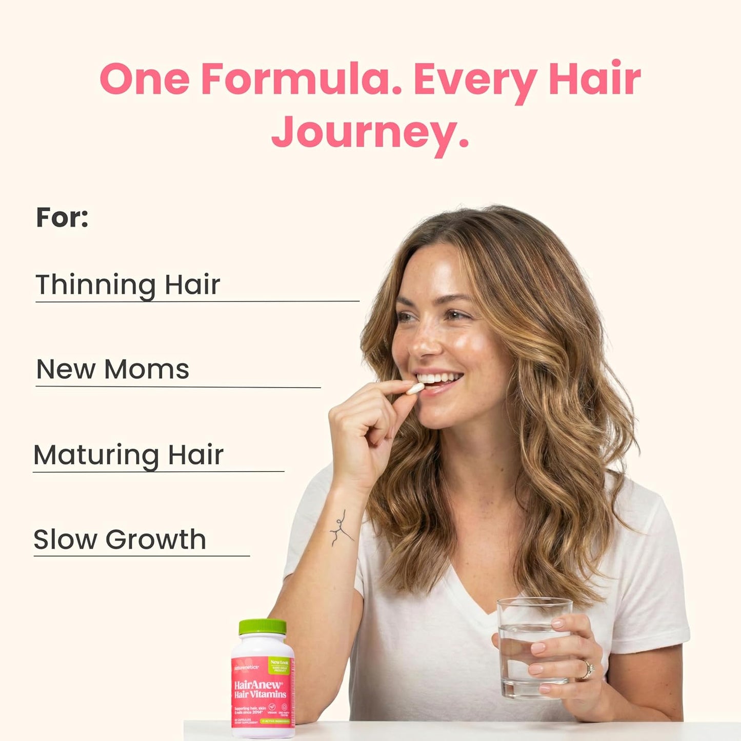 Hair Growth Vitamins - Vegan Formula for Faster Hair Growth | 60 Capsules with 5000mcg Biotin for Thicker, Fuller Hair & Enhanced Skin & Nail Health