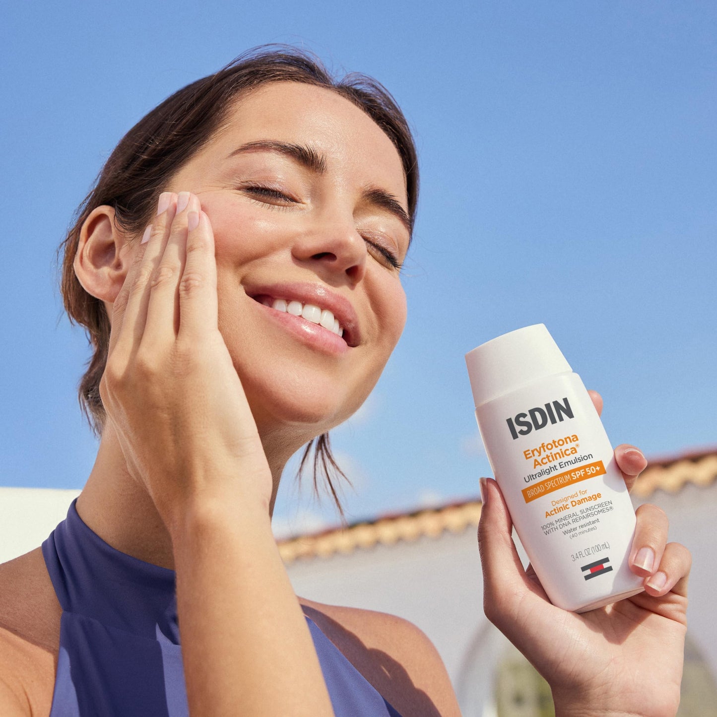 ISDIN Eryfotona Actinica SPF 50+, Mineral Sunscreen for Face with Zinc Oxide, Anti-Aging Sunscreen, No White Cast, Dermatologist Recommended, 3.4 Fl Oz