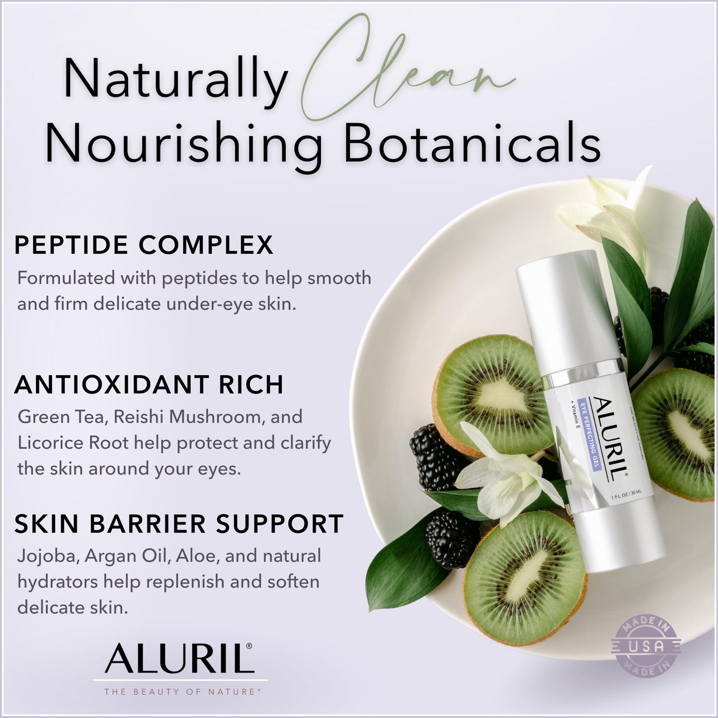 ALURIL Eye Perfecting Gel – Hydrating & Nourishing Targets Dark Circles, Depuff & Revitalize Under Eye Area, Enhanced with Vitamin E to Refresh Skin Tone & Texture, Suitable for All Skin Types 1 fl oz