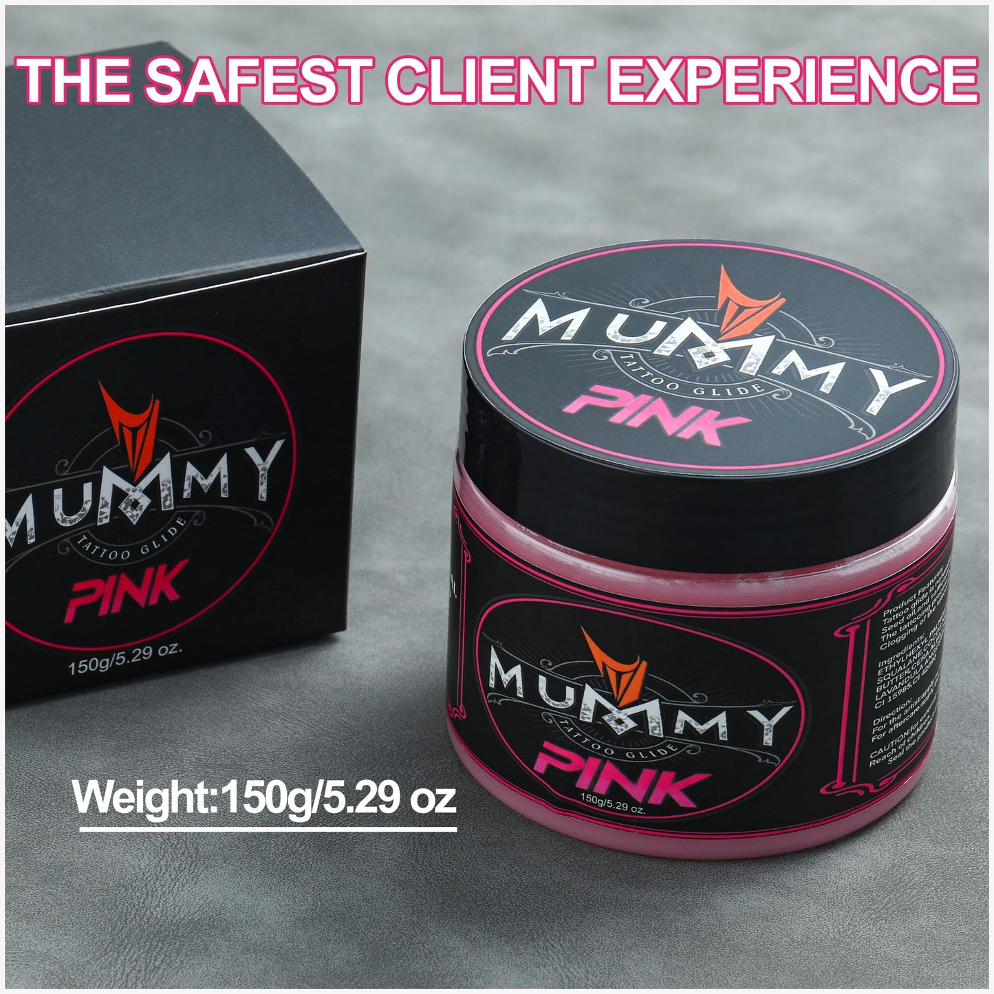 Mummy Tattoo Glide for Tattooing, Professional Tattoo Ointment & Lubricant, Non-Petroleum Tattoo Butter for Smooth Needle Glide, Ideal for Tattoo Artists & Aftercare, 5.29oz Jar(pink)