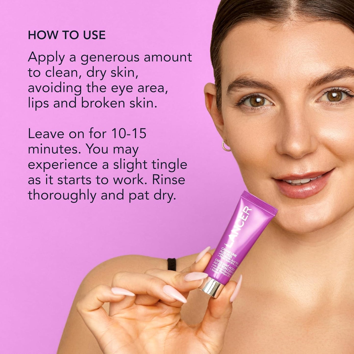 Lancer Skincare Caviar Lime Acid & Retinol Peel - Glycolic Acid Exfoliant for Dark Spots | 0.5 fl oz