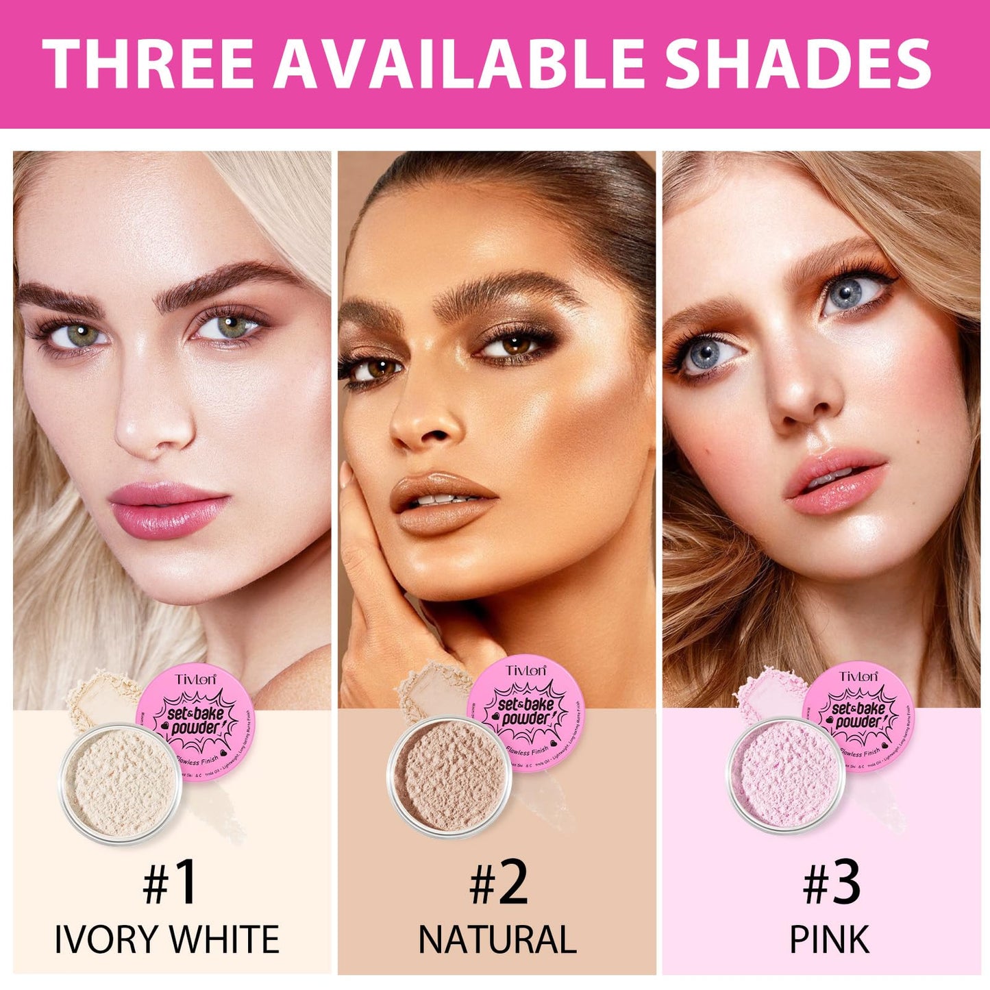 Setting Powder for Makeup, Extra Fluffy Loose Face Powder Poof, Soft Natural Face Makeup for Uneven Skin Tone, Blendable Oil Free Powder Foundation,Talc Free,Vegan,Cruelty-Free, 24g (#2 Natural Color)