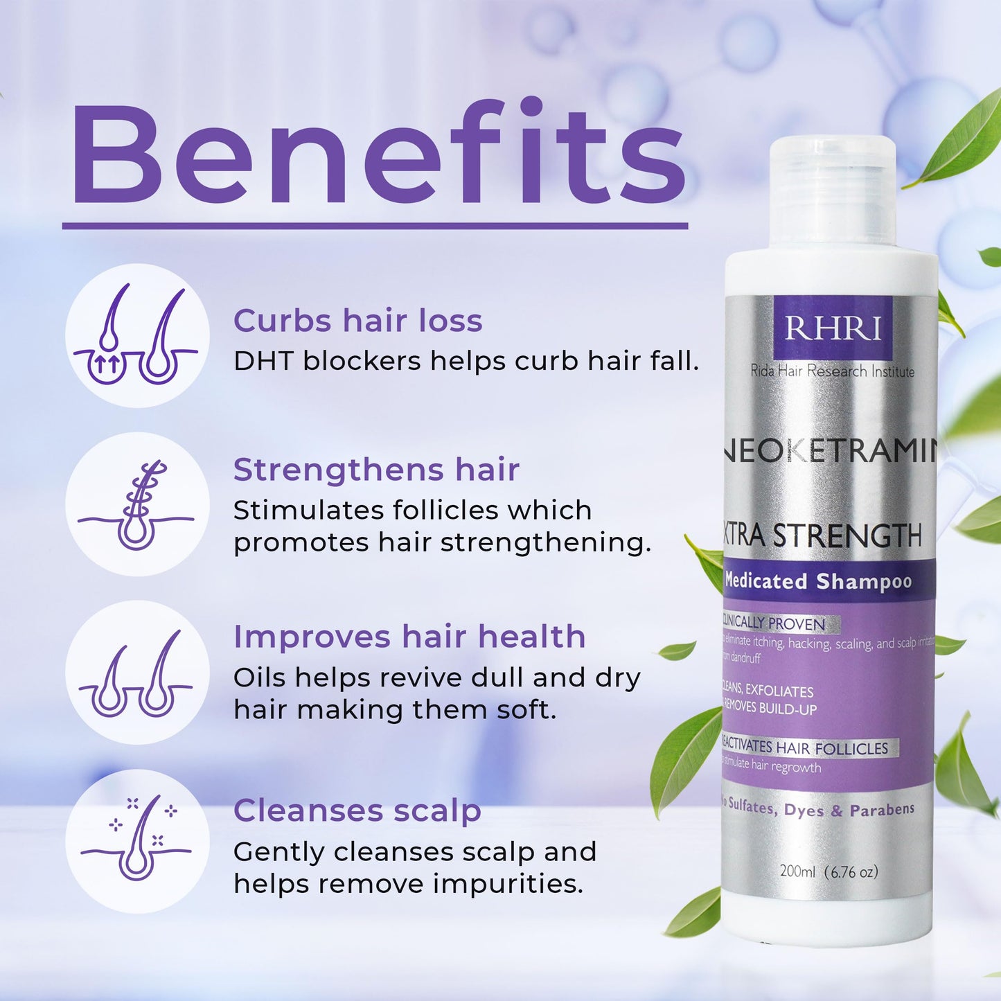 RHRI Anti Fungal Shampoo for Men & Women | Anti Dandruff, Medicated, Folliculitis Shampoo for Dry Scalp, Psoriasis, Ringworm | for Flaky & Irritated Scalp | No Paraben & Sulphate | w/Dandruff Brush