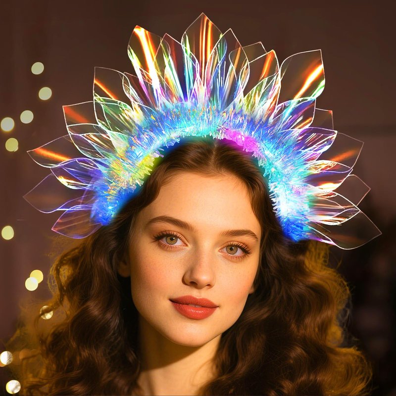 2PCS LED Headbands Light Up Headband, Glow In The Dark Party Supplies, Glow Party Supplies for Women & Girls, Light Up Party Favors Flashing Hair Band for Raves, Halloween, Christmas, Night Events