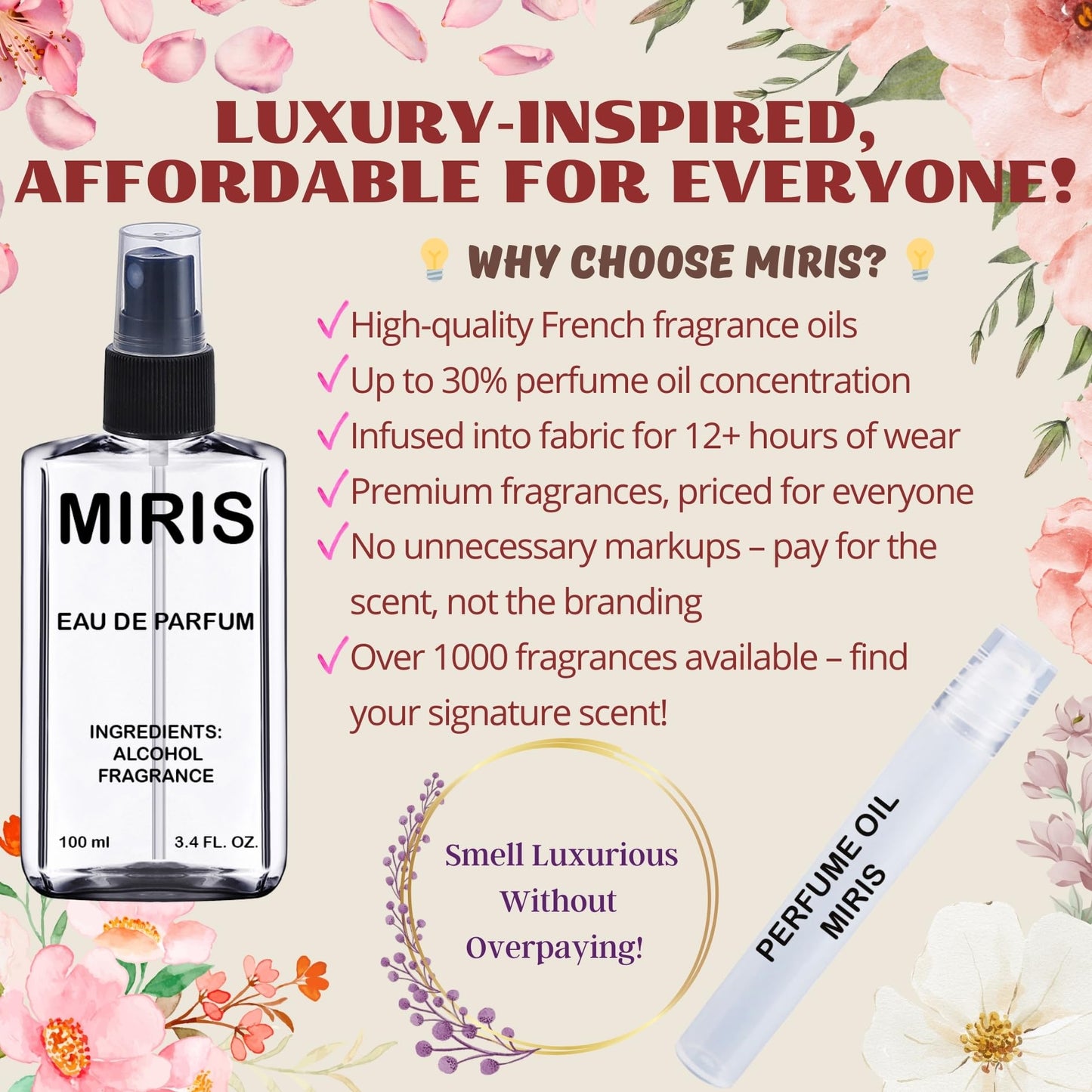 MIRIS No. 24045, Inspired by Light Blue, Long-Lasting Eau de Parfum for Women, Spray 3.4 Fl Oz / 100 ml