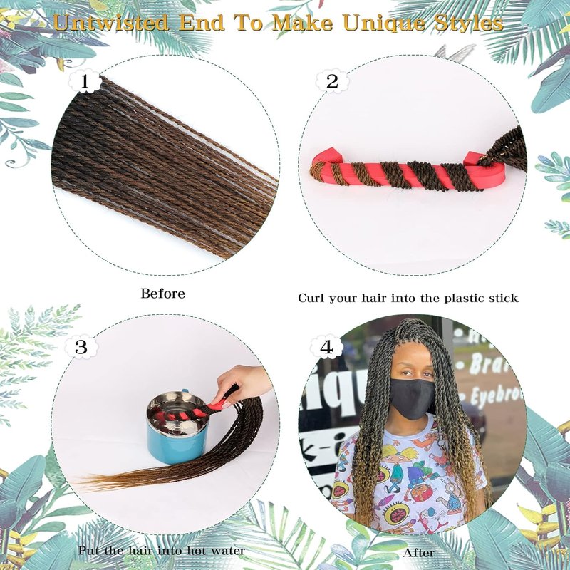 Senegalese Twist Crochet Hair - 8 Packs Ombre Pre-Looped Braids for Black Women | 18 Inch, 1B/30/27
