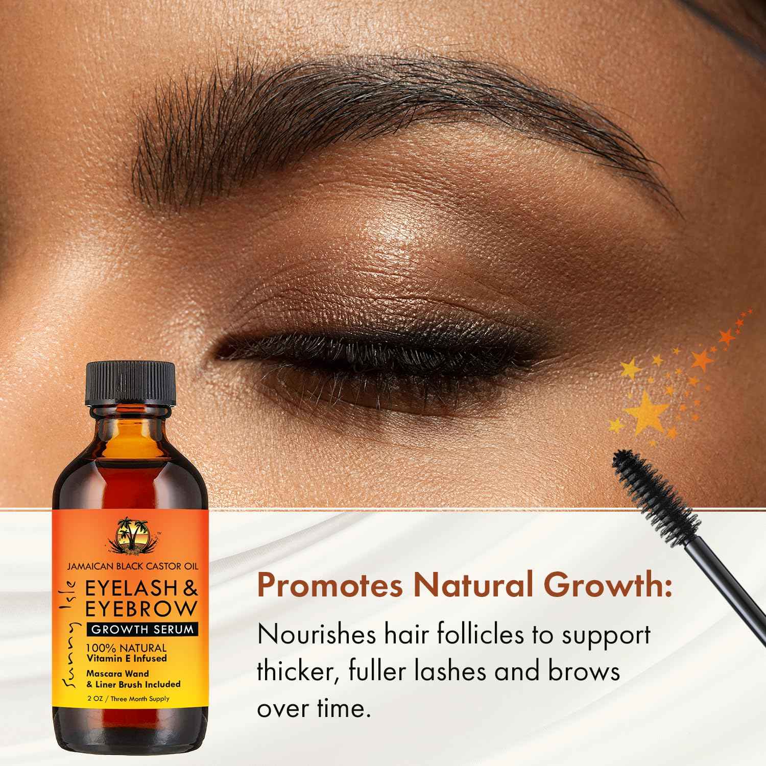 Sunny Isle Jamaican Black Castor Oil Eyelash & Eyebrow Growth Serum 2oz