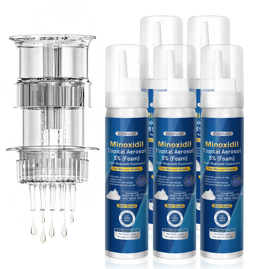 5% minoxidil foam for men-Free new applicator for minoxidil foam， Infused with Biotin, Hair Growth Treatment, Supports Thicker and Fuller Hair & Beard (10.5oz, 5 Month Supply)