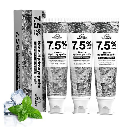 Woadee 7.5% Nano Hydroxyapatite Toothpaste,Fluoride Free,Whitening 3pcs