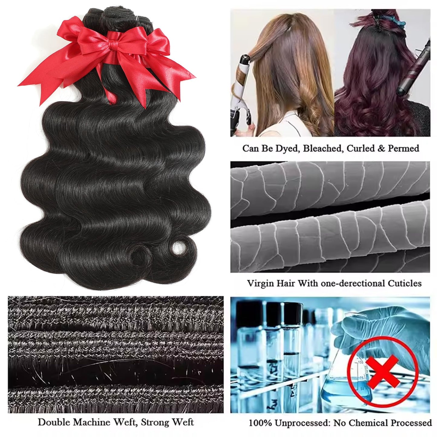 12A Human Hair Bundles 16 Inch Brazilian Body Wave Single Bundles 100% Brazilian Unprocessed Virgin Human Hair 1 Weave Bundle
