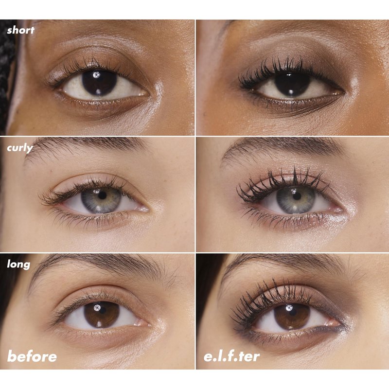 e.l.f. Incredi-Curl Mascara, Volumizing Mascara For A Bold, Lasting, Lifted Curl, Smudge-Resistant Formula, Vegan & Cruelty-Free, Pitch Black