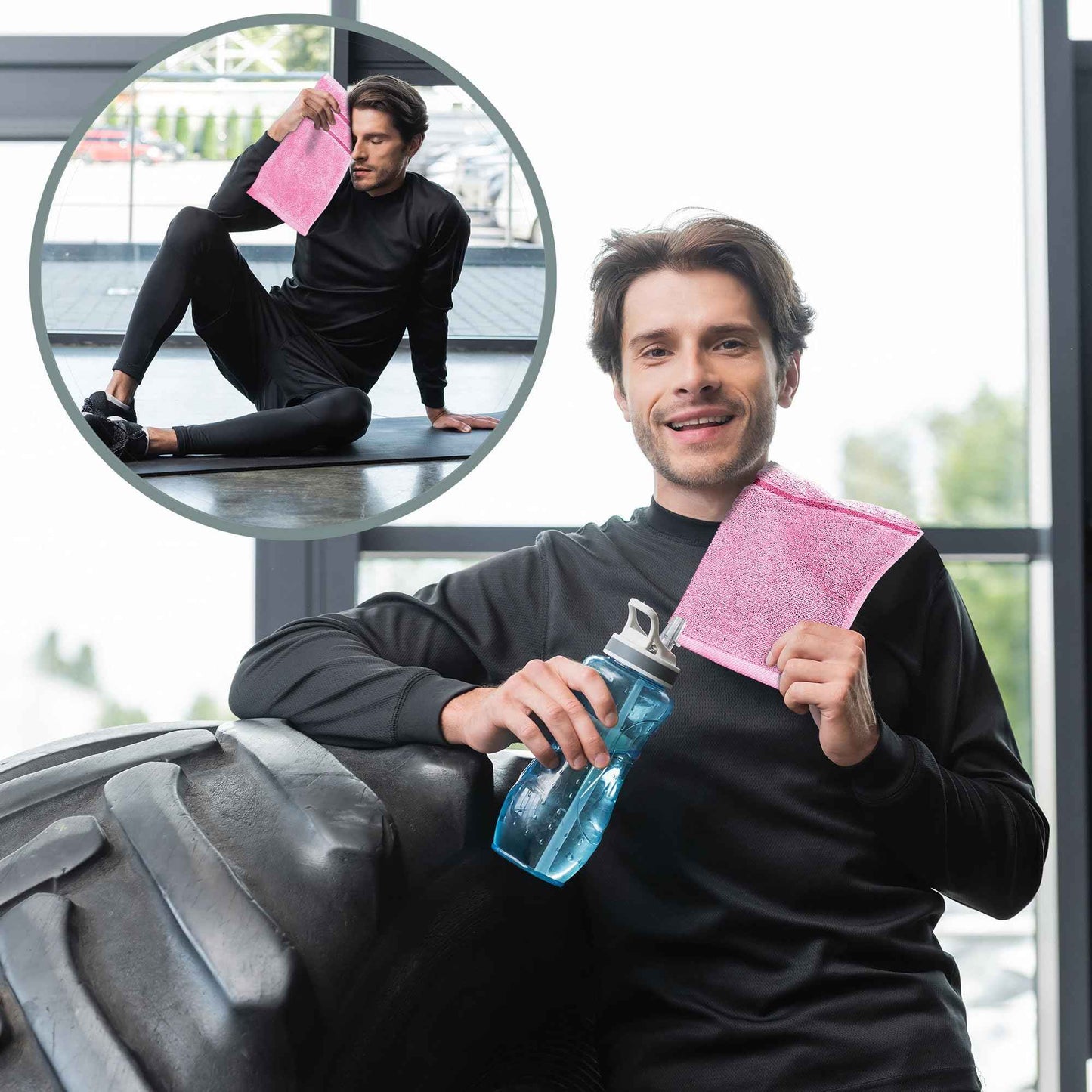 YRALY Luxury Wash Cloths 12 Pack |13x13 Inch | 600 GSM | 100% Ring Spun Cotton Washcloths for Body and Face – Soft and Absorbent Face Towels for Bathroom, Hotel, Spa, Gym (Pink)