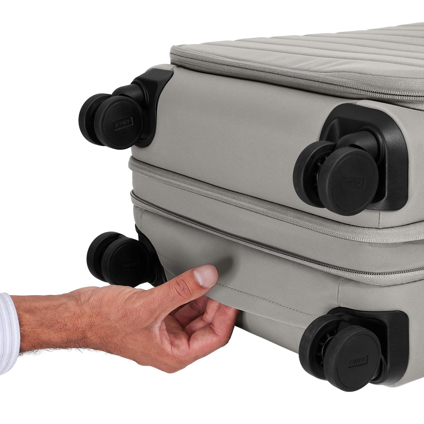 Away Bigger Carry-On Luggage - 23-Inch Lightweight, Expandable Softside Suitcase with 360° Spinner Wheels, Interior Compression System, TSA-Accepted Lock - Cloud Gray