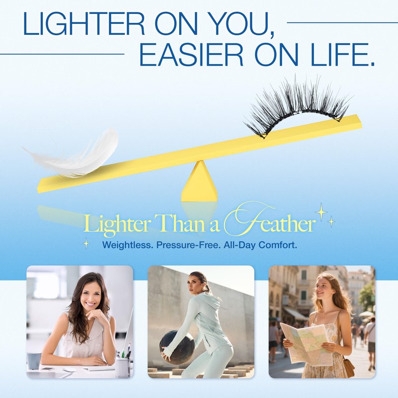 LASHVIEW Magnetic Eyelashes with Applicator Upgrade Soft Magnetic Eyelashes Natural Look Reusable No Glue or Eyeliner Needed Easy to Wear and Remove (RC01)