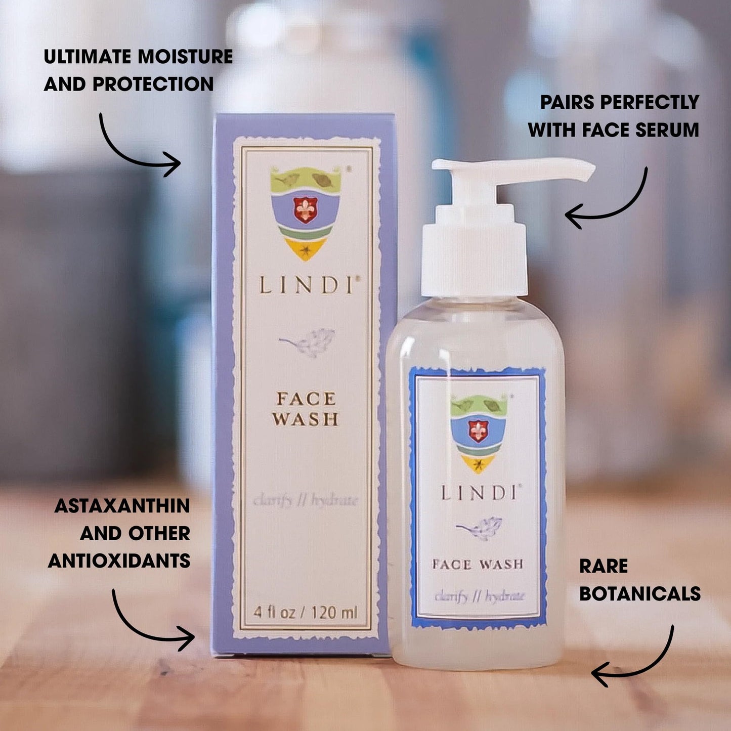 Lindi Skin Face Wash - Gentle Non-Foaming Daily Cleanser for Sensitive & Compromised Skin, Won't Strip, Sting, or Disturb the Skin Barrier, Reduce Facial Rashes, Redness, and Itching (4 fl oz)