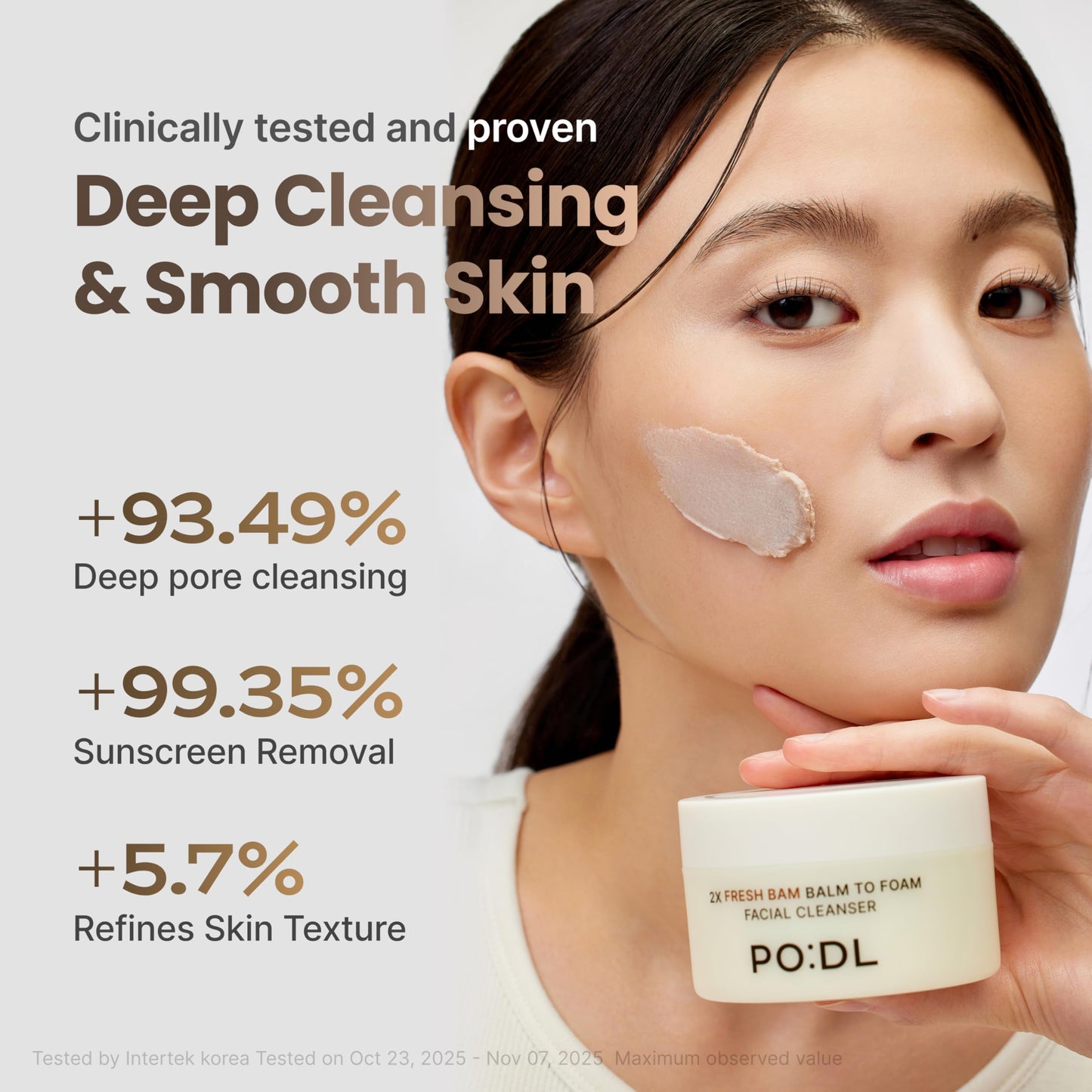 [PODL] Balm to Foam Cleanser for Makeup & Sunscreen Removal | Deep Cleansing Face Wash | Exfoliating Pore Care Sebum Control Moisture Balance | Vegan Zero Irritation | Korean Skincare 4.39 fl oz