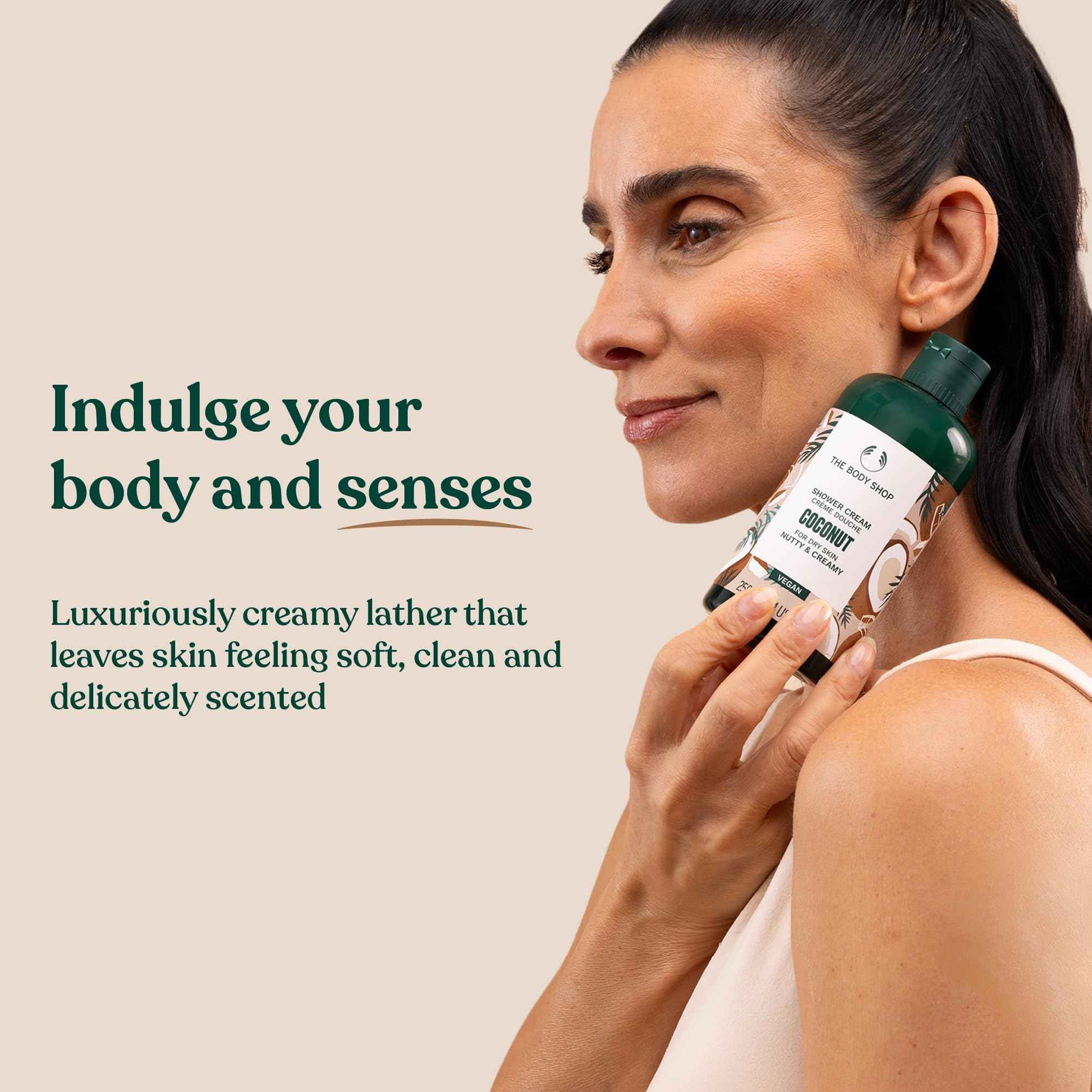 The Body Shop Coconut Shower Cream - Nutty and Creamy for Dry Skin - Vegan Body Wash, 8.4 Fl Oz