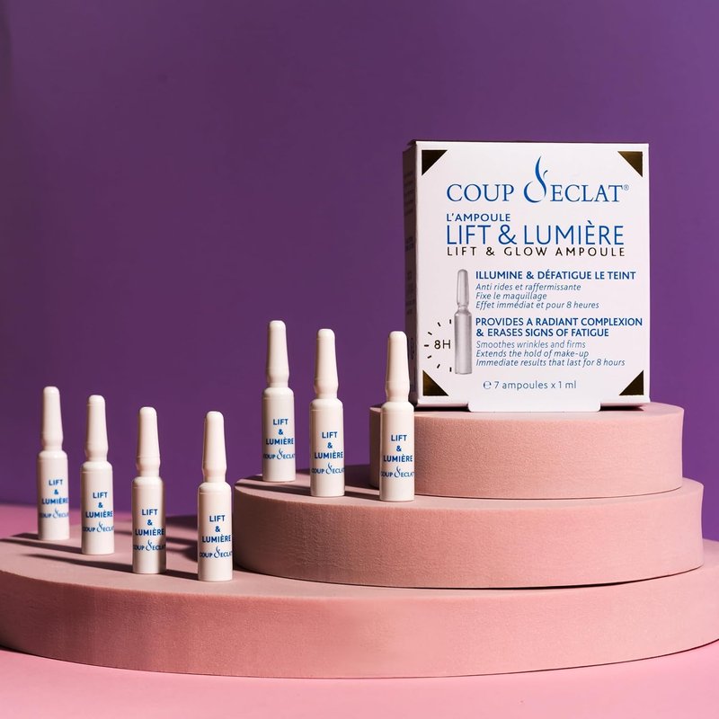 Coup d'Eclat Lift & Glow Ampoules - Illuminating Hyaluronic Acid Serum for Radiant, Hydrated Skin | 7 Count