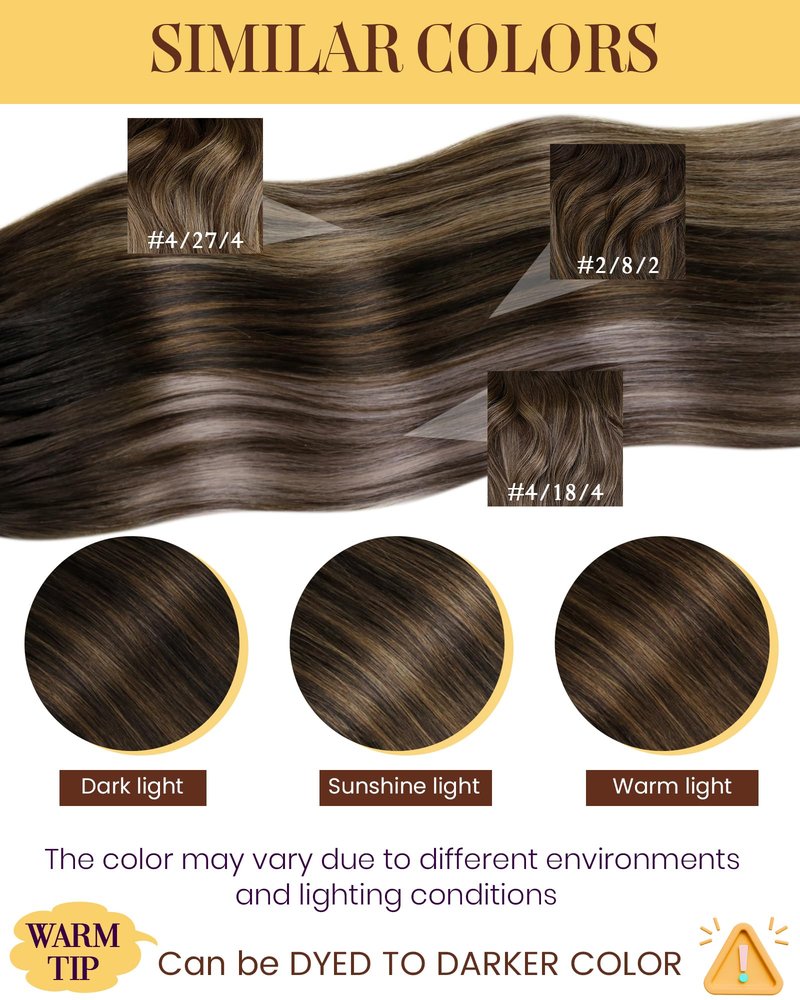 Hetto Nano Bead Hair Extensions Human Hair Dark Brown Mix Light Brown Nano Hair Extensions Brown Nano Tip Hair Extension Real Human Hair 14 Inch 50s 50g