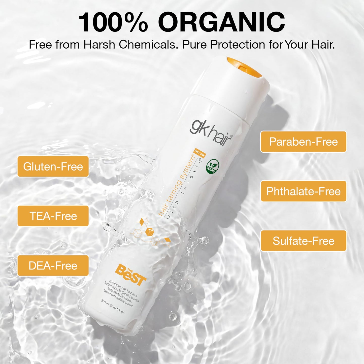 GK HAIR The Best Smoothing Keratin Professional Treatment for Silky Smooth & Frizz-Free Hair Temporary Straightening Long Lasting Shine -10.1 Fl Oz