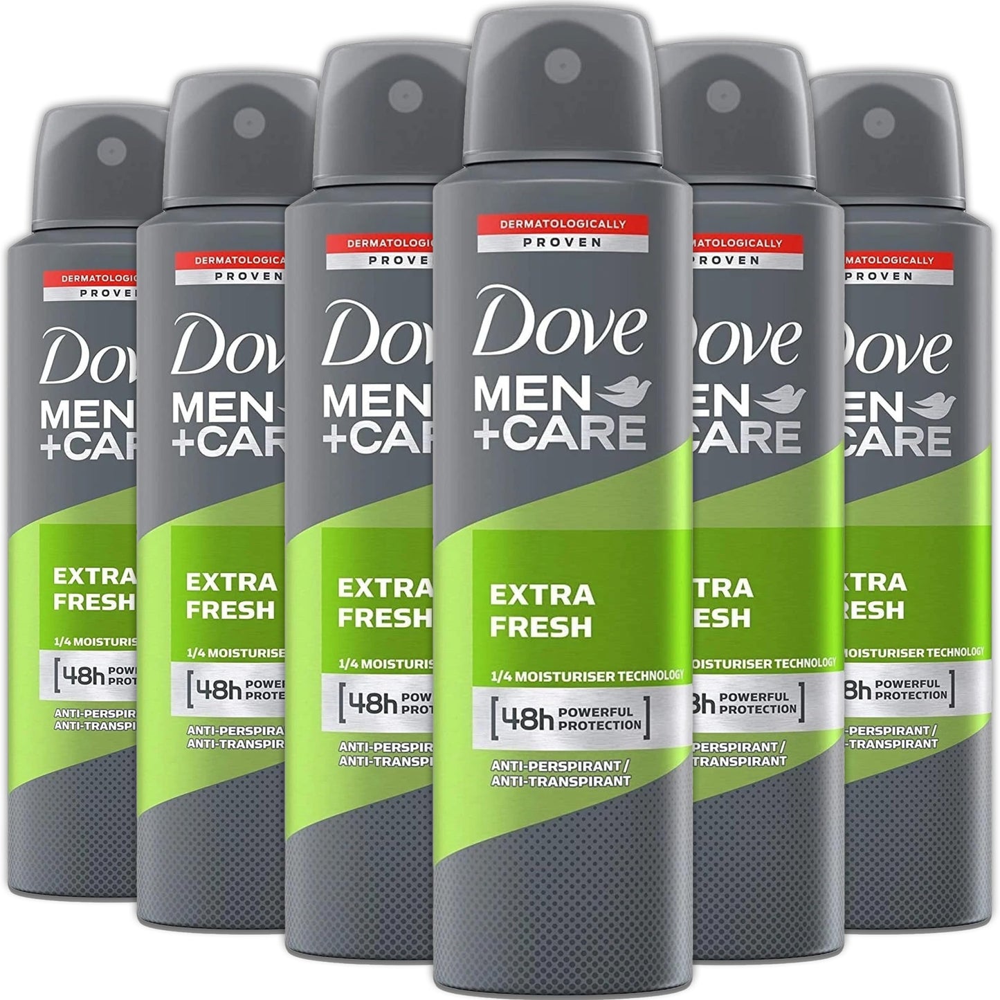 Dove Men + Care Antiperspirant Deodorant Spray, 6 Pack, 48H Protection, Long-Lasting Extra Fresh Scent, Soothes & Moisturises Skin, 5 oz. Each